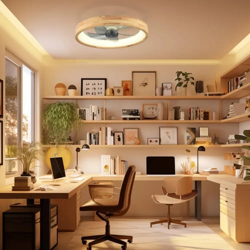 plafonnier ventilateur led avec minuterie télécommande et pales réversibles - vue 6 sur 6