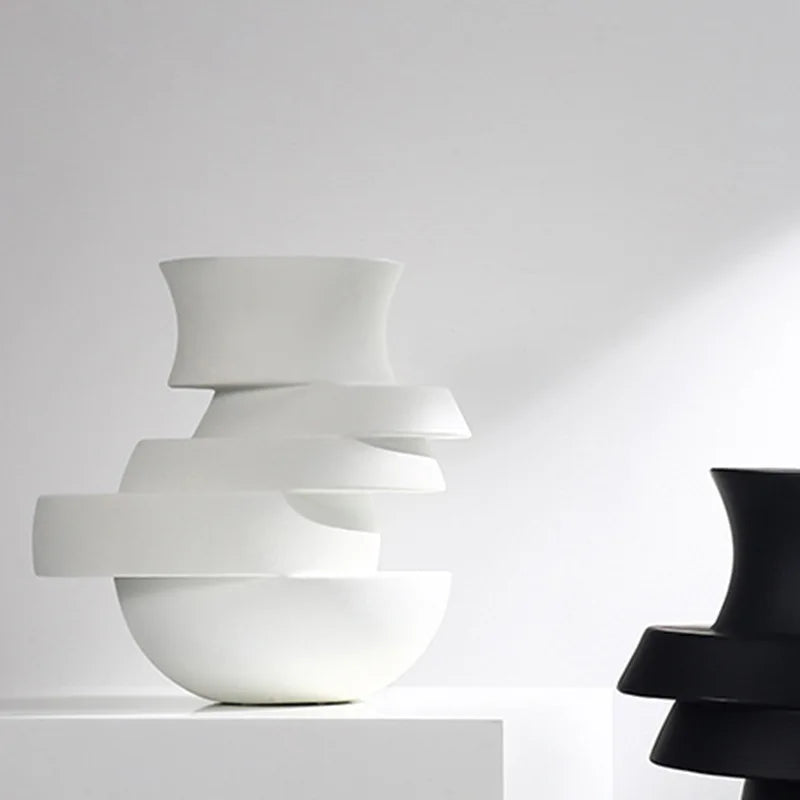 vase géométrique en résine pour décoration florale moderne - vue 2 sur 10