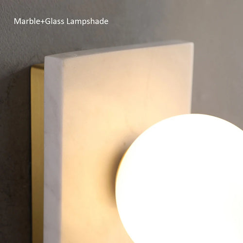 applique murale rétro en marbre et cuivre led - vue 7 sur 9