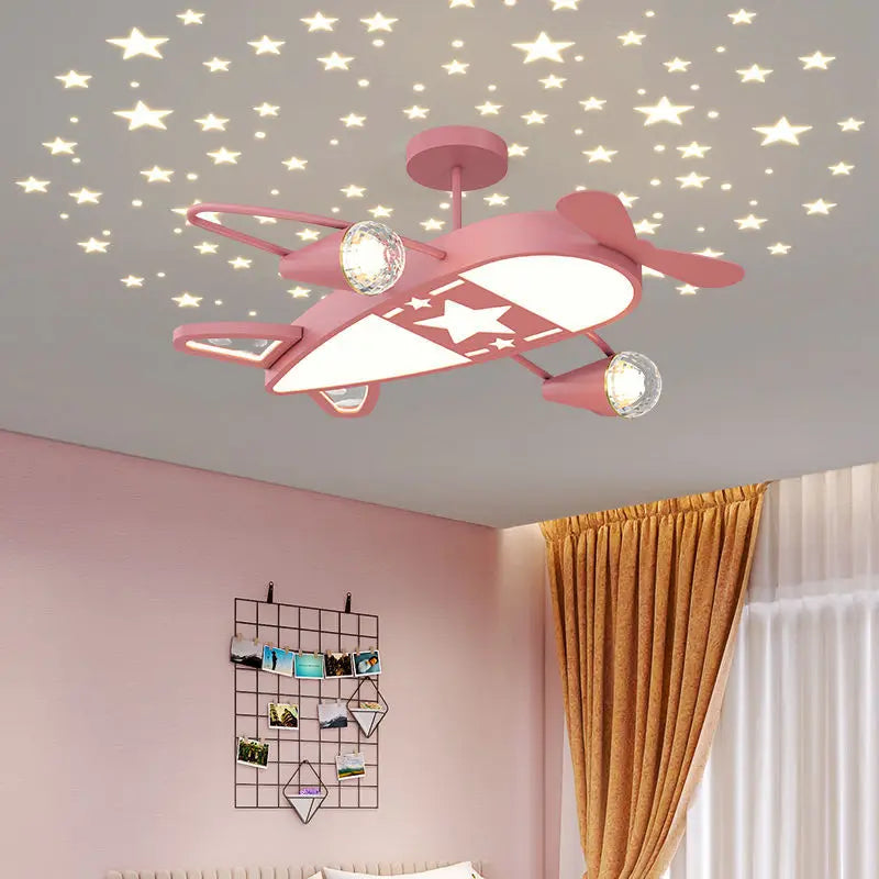 plafonnier ciel étoilé avion pour chambre d'enfant créatif - vue 4 sur 10