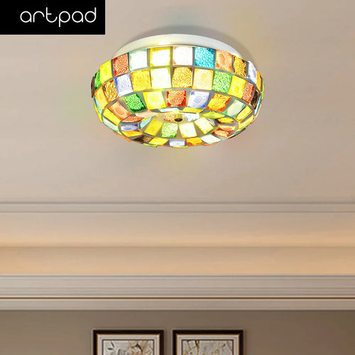 artpad tiffany plafonnier led coloré bohême éclairage led