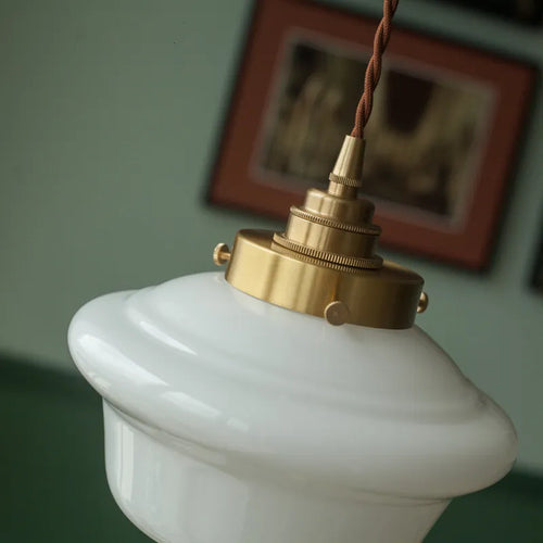 Suspension LED en verre blanc laiteux - vue 7 sur 30