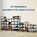 étagère à chaussures en métal double rangée avec crochets polyvalente