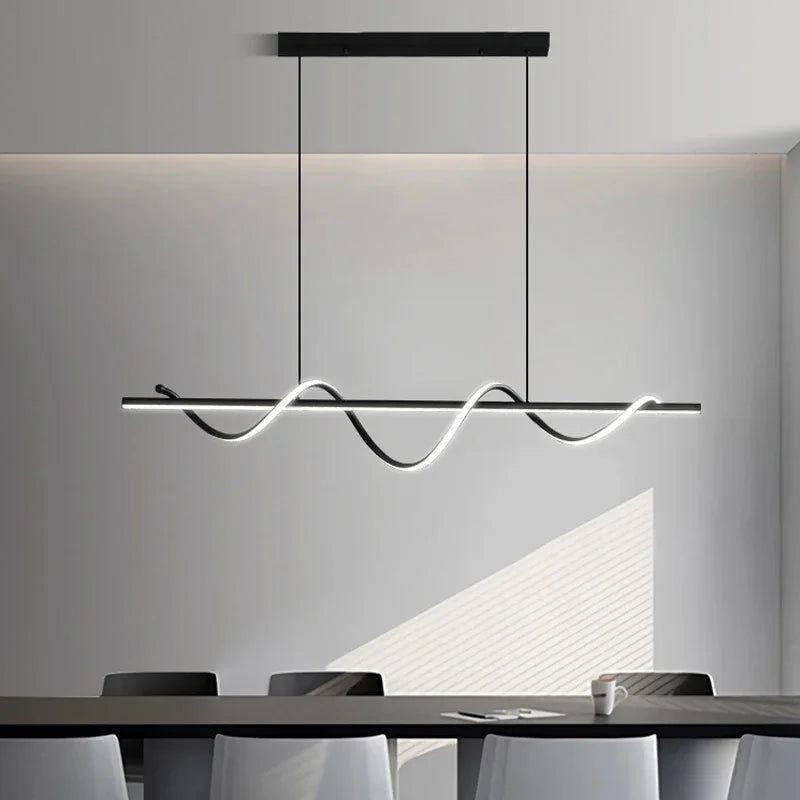 suspension moderne avec lumières led réglables design élégant décor intérieur - vue 6 sur 14