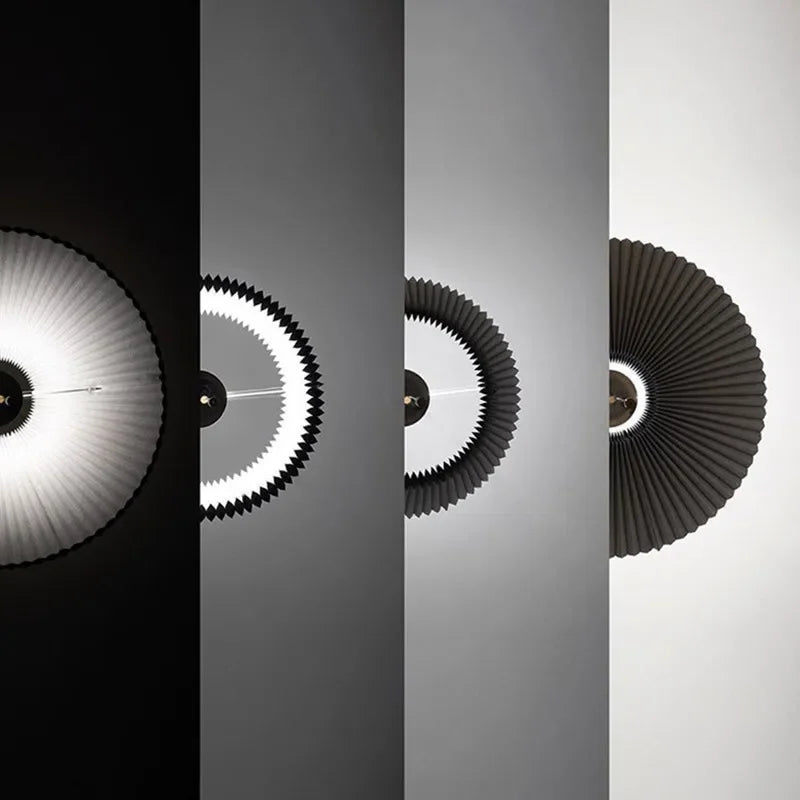 lustre moderne en tissu plissé design créatif nordique - vue 6 sur 8