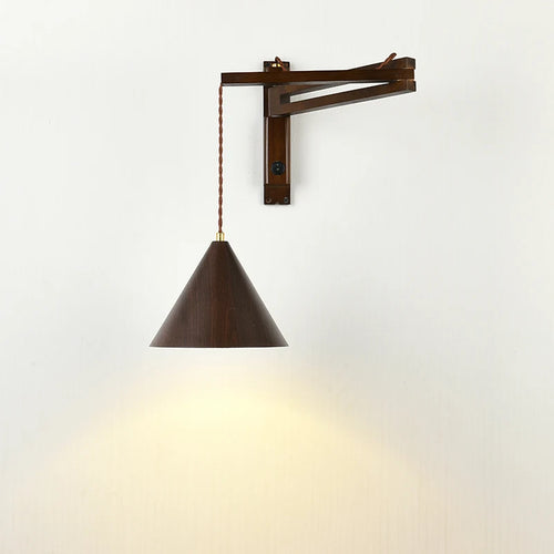 applique murale pliable vintage japonaise avec interrupteur led - vue 3 sur 8