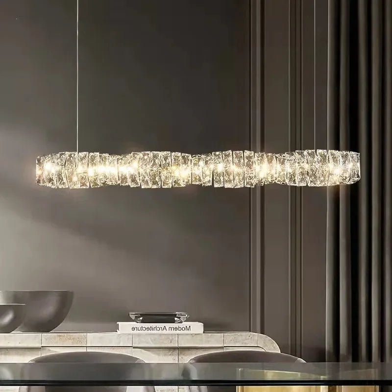 lustre cristal moderne avec télécommande dimmable pour restaurant - vue 3 sur 22