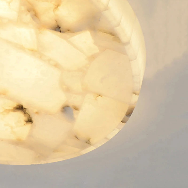 plafonnier led circulaire en marbre texture naturelle style européen - vue 6 sur 7
