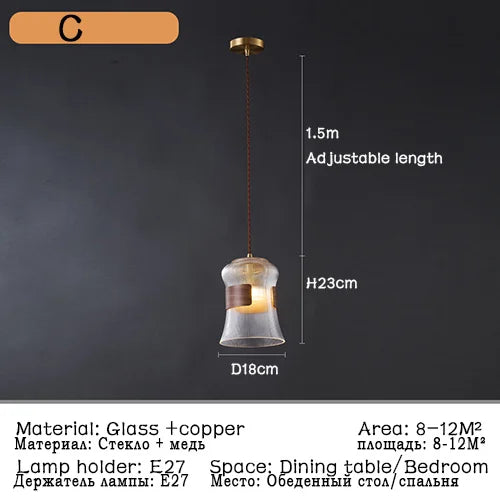 suspension modernes en verre nordiques pour décoration restaurant - vue 11 sur 16