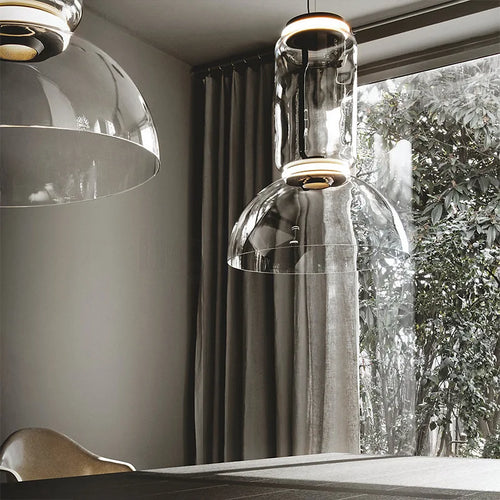 Lampe suspension moderne italie design LED transparent - vue 7 sur 19
