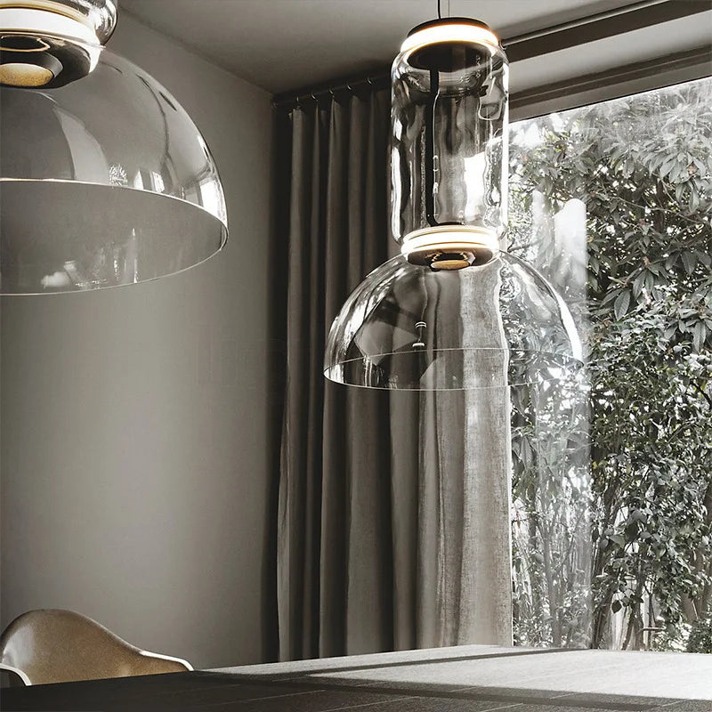 Lampe suspension moderne italie design LED transparent - vue 6 sur 19