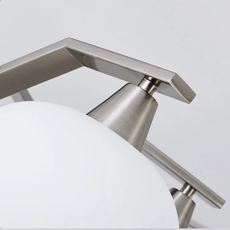 Lustre led métal nickel moderne - vue 6 sur 12