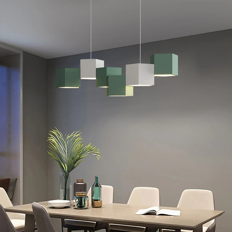 lustre moderne simple style nordique créatif prisme hexagonal éclairage intérieur - vue 4 sur 11
