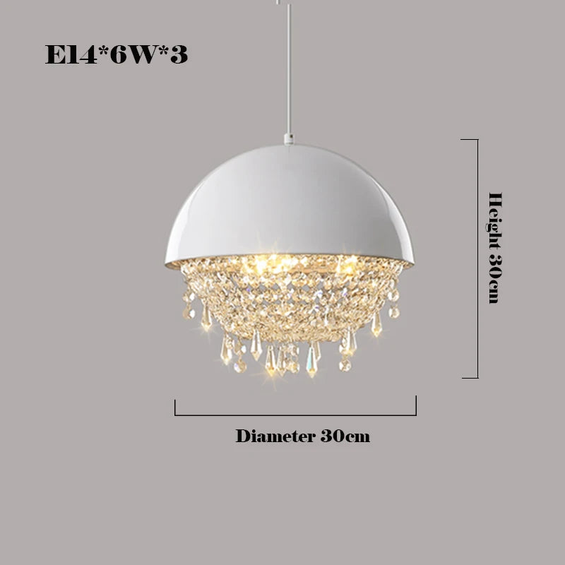 suspension chic en métal et cristal design moderne unique - vue 8 sur 18