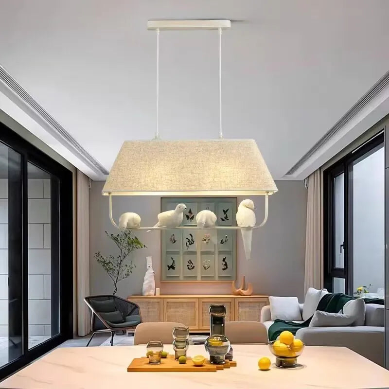 lustre style japonais simple avec suspension oiseau - vue 4 sur 10