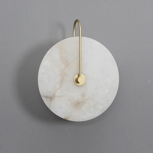 applique murale led dorée en métal et marbre naturel pour éclairage moderne - vue 6 sur 19