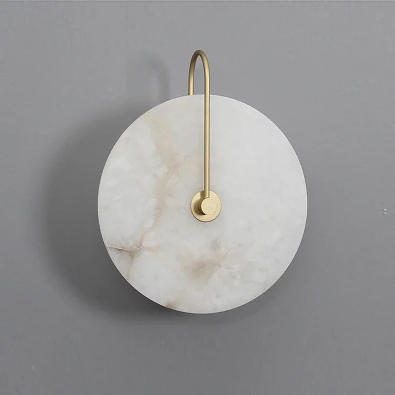 applique murale led dorée en métal et marbre naturel pour éclairage moderne - vue 6 sur 19