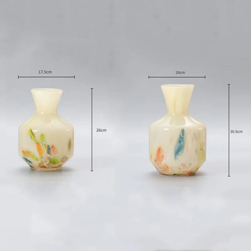 vase en verre imprimé motif floral pour terrarium décoration maison - vue 6 sur 8