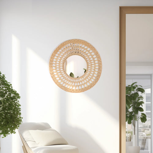 miroir décoratif mural circulaire de style européen créatif et luxueux - vue 3 sur 7