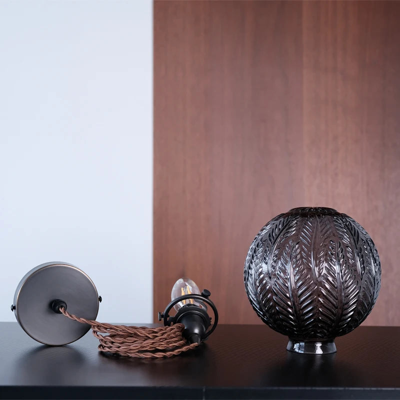 lustre nordique loft boule de verre led décoration de luxe - vue 4 sur 10