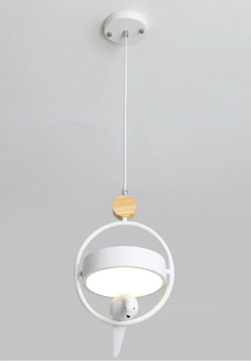 suspension moderne en bois avec éclairage led décoratif intérieur - vue 7 sur 8