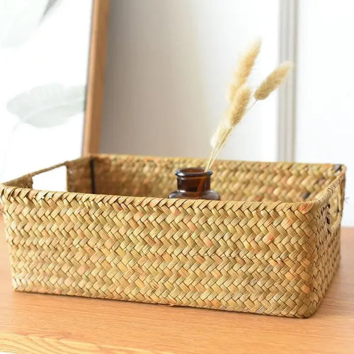 panier en osier tressé pour rangement et décoration - vue 6 sur 8