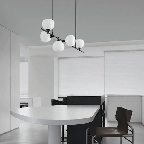 suspension moderne en laiton et verre hauteur réglable - vue 5 sur 12