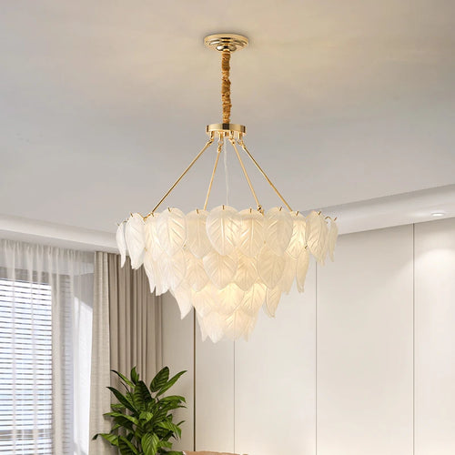 lustre en cristal doré pour décoration intérieure moderne - vue 2 sur 9