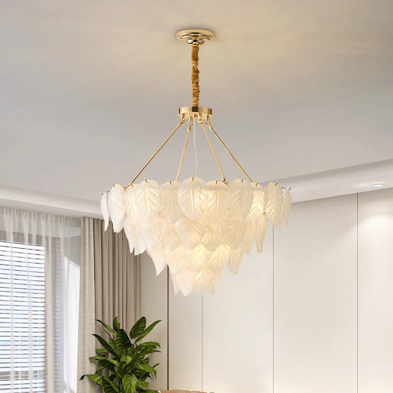 lustre en cristal doré pour décoration intérieure moderne - vue 2 sur 9