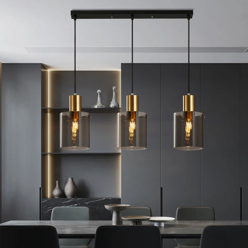 suspension moderne en verre pour éclairage intérieur élégant - vue 3 sur 11