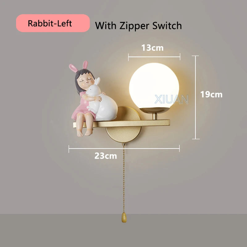 applique murale licorne rose pour chambre d'enfant - vue 13 sur 23