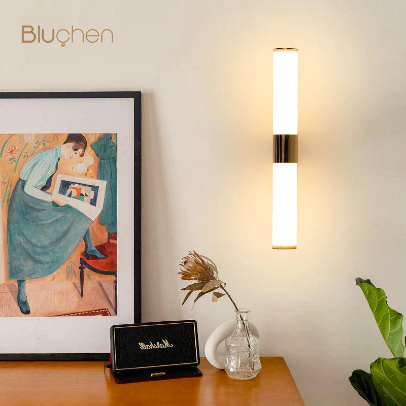 applique murale led moderne en acier inoxydable design nordique - vue 2 sur 7