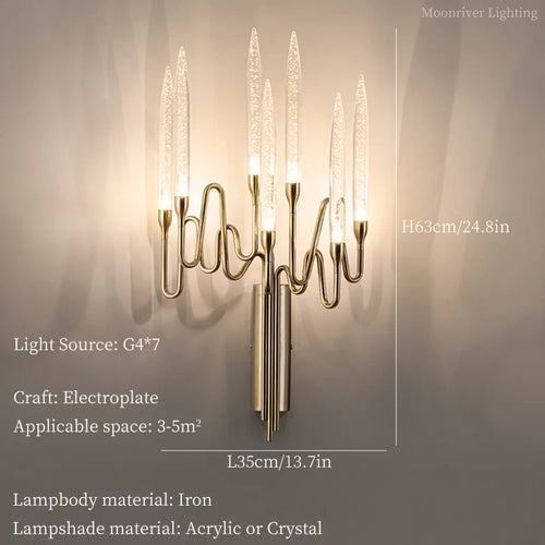 applique murale en cristal design lumineux pour intérieur élégant - vue 8 sur 22