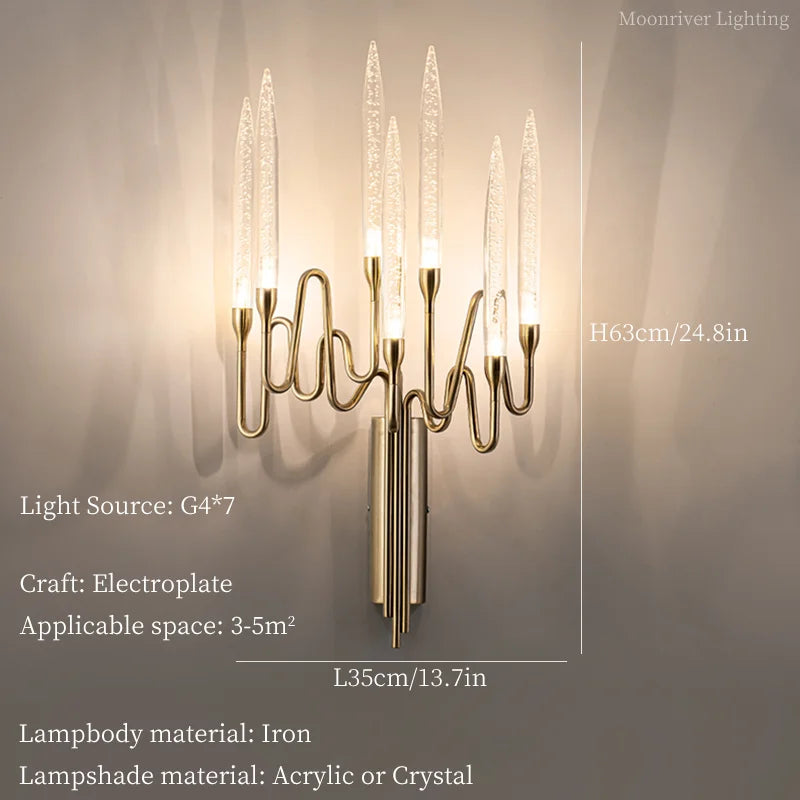 applique murale en cristal design lumineux pour intérieur élégant - vue 7 sur 22