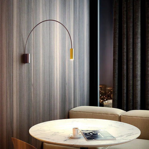 applique murale led courbée métal doré g9 - vue 6 sur 9
