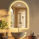 miroir LED arqué intelligent avec affichage température et heure antibuée