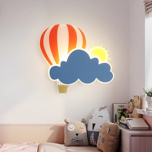 applique murale led nuage de ballons à air chaud pour enfants - vue 2 sur 10
