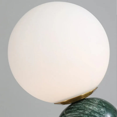 lampe de table en marbre et verre design contemporain - vue 7 sur 9