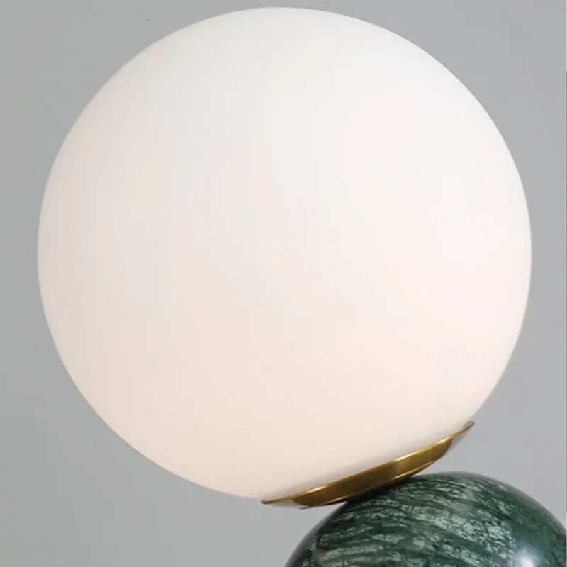 lampe de table en marbre et verre design contemporain - vue 6 sur 9