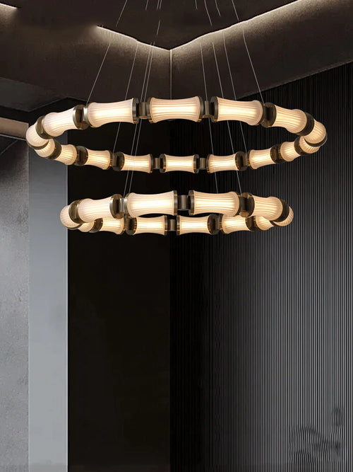 lustre led en verre design moderne de luxe - vue 3 sur 13