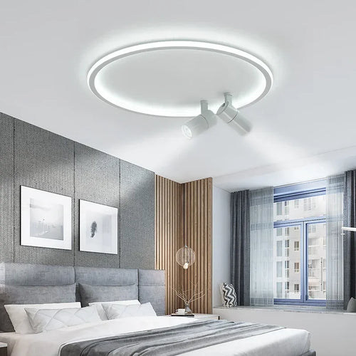 plafonnier moderne à leds avec projecteur lustre luminaire - vue 6 sur 12