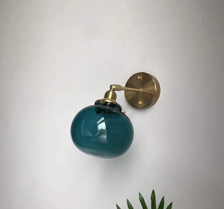 applique murale rétro en laiton et verre design élégant pour intérieur - vue 9 sur 11