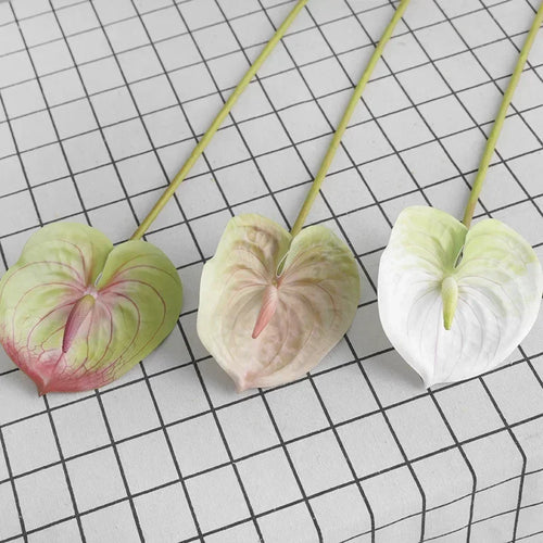 feuilles d'anthurium artificielles pour décoration florale et jardin - vue 2 sur 24