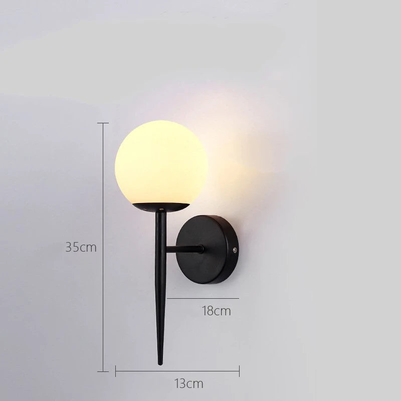 applique murale led modernes nordiques boule de verre décoration artistique