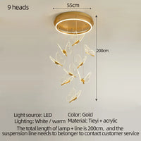Lustre Papillon LED Acrylique Salle Escalier Suspension