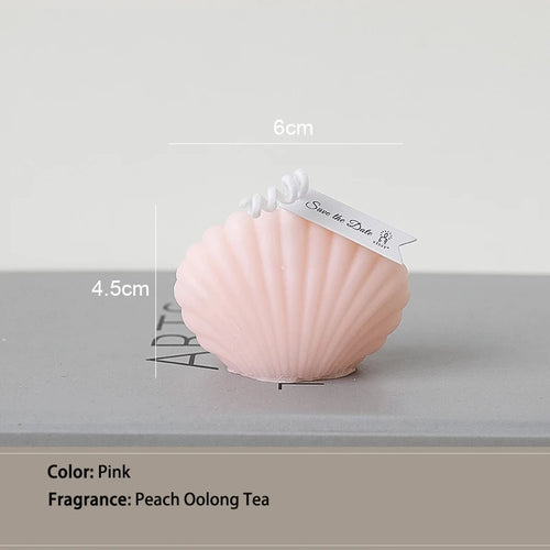 bougies parfumées coquillage en cire de soja naturelle décoratives - vue 9 sur 12