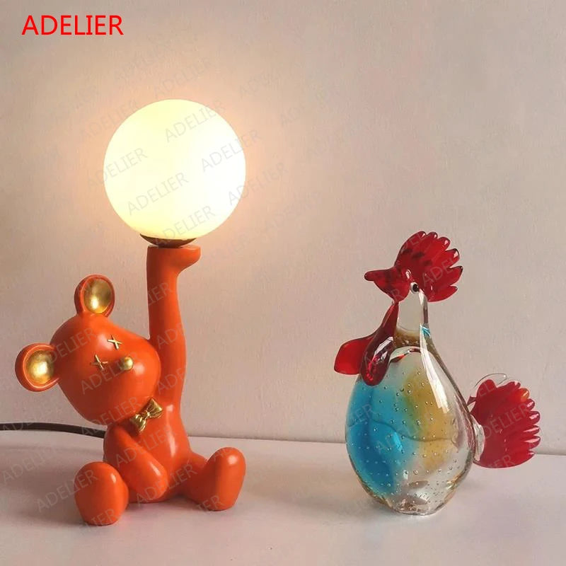 lampe de bureau 3d dessin animé ours pour enfants cadeau d'anniversaire - vue 5 sur 10