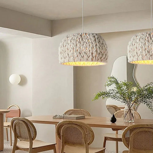 lustre japonais wabi sabi tissé à la main pour intérieur moderne - vue 4 sur 7