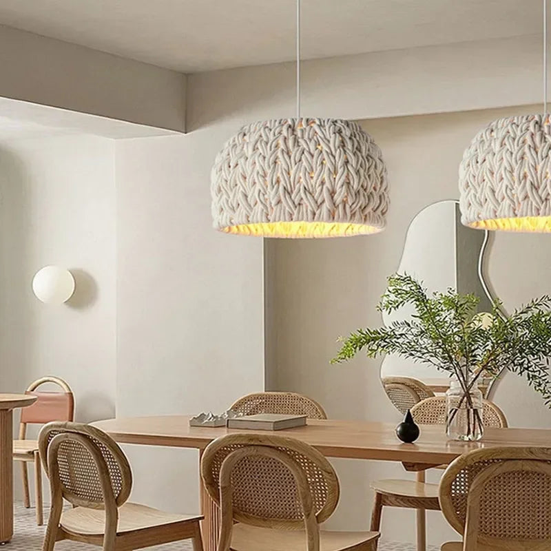 lustre japonais wabi sabi tissé à la main pour intérieur moderne - vue 3 sur 7