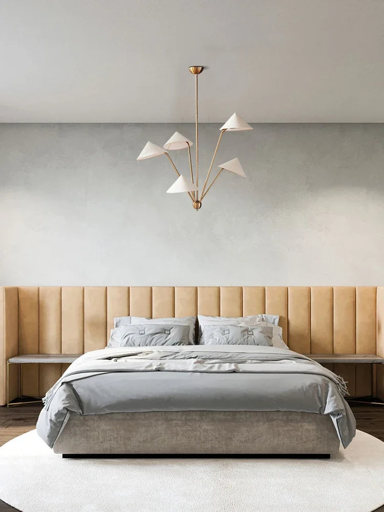 Wabi-sabi plafond suspension lampe japon tissu suspendu Lustre salon chez l'habitant lumière LED cuisine île Lustre chambre décor - vue 5 sur 7